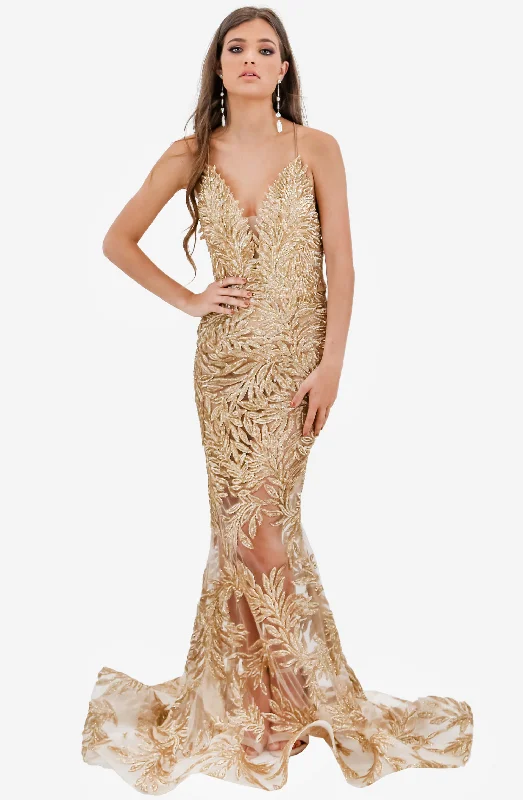 Stella Gold Dress by Nadine Merabi