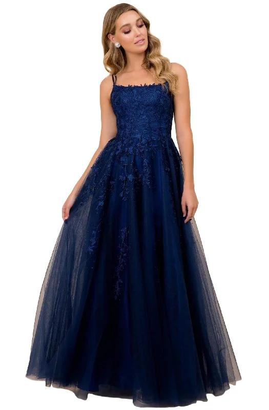 Nox Anabel - C415 Embroidered Scoop Neck Long A-line Gown