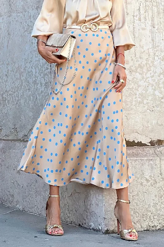 Satin Polka Dots Print Skirt summer skirt style