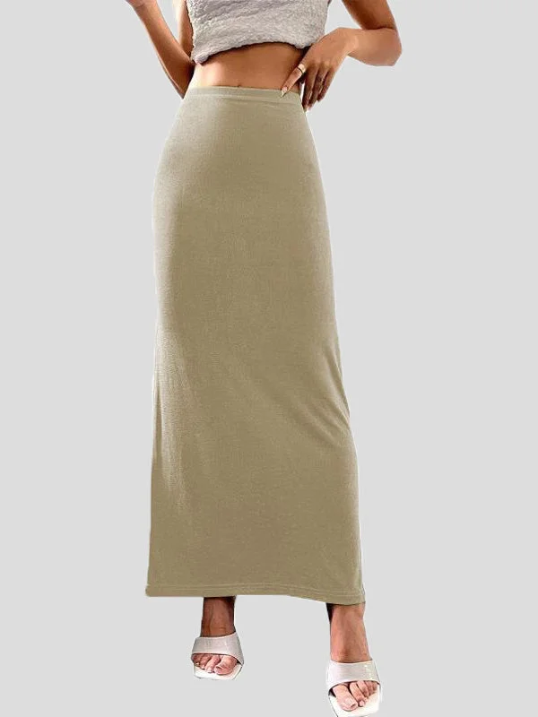 Women's Skirts Casual Solid Slim Fit Maxi Skirt lightweight skirt design