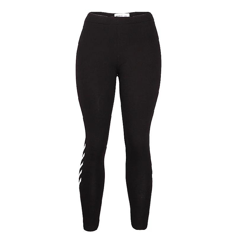 REDTAG Black Printed Leggings for Women Cozy Bootcut Leggings