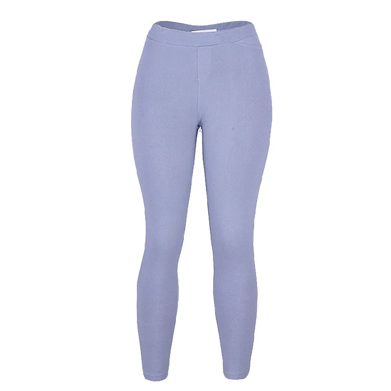REDTAG Blue Leggings for Women Classic Solid Color Leggings