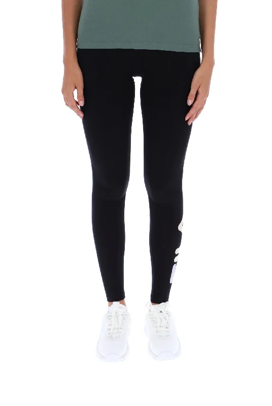 Beba Womens Side Logo Legging Elegant Black Leggings