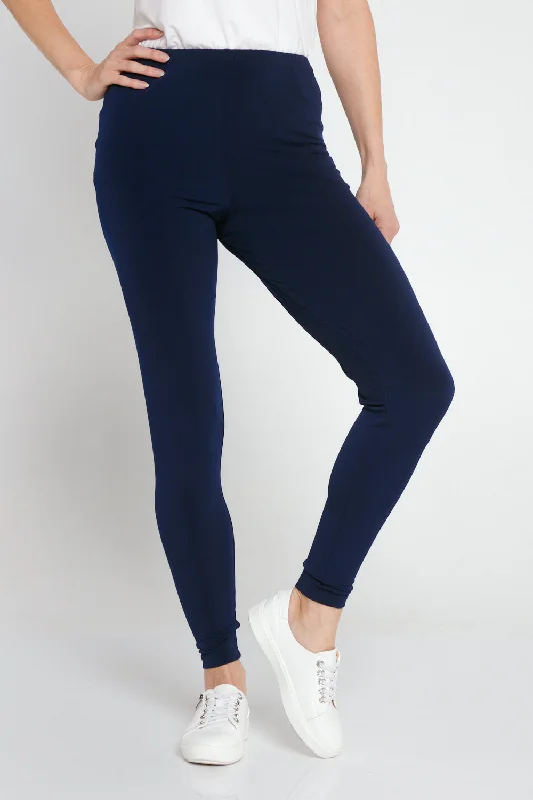 Jocelyn Leggings - Navy Elegant Velvet Leggings