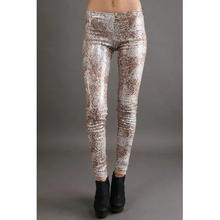 Savee Couture Sequined Leggings Chic Floral Print Leggings