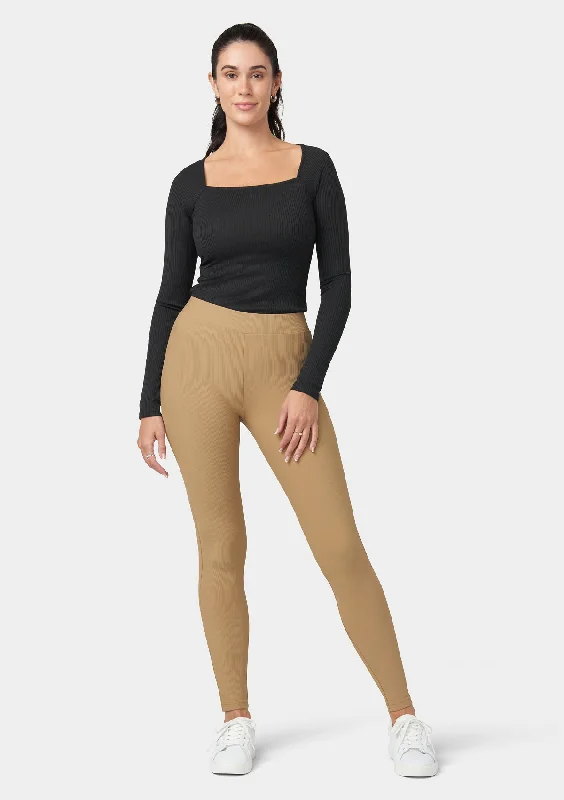 Tall Bronx Ribbed Leggings Elegant Satin Finish Leggings