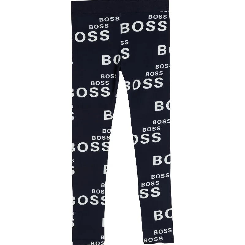 Boss J14226 Kids Legging Navy Chic Velvet Soft Leggings