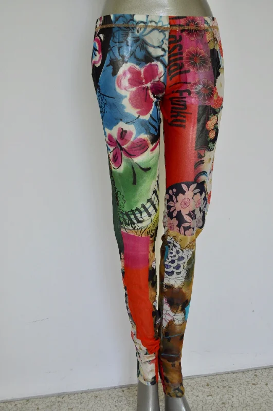 John Galliano sheer leggings with floral print late 90s Comfortable Yoga Tights Leggings