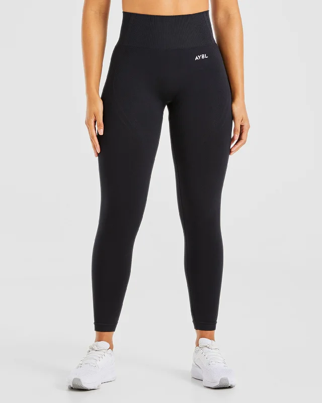 Balance V3 Seamless Leggings - Black Stylish Stretch Print Leggings