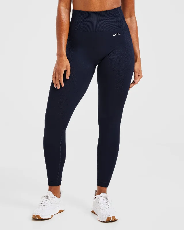 Balance V3 Seamless Leggings - Navy Cozy Textured Workout Leggings