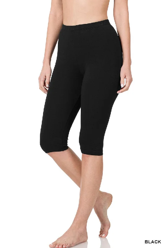Cotton Capri Leggings Comfortable Classic Yoga Leggings