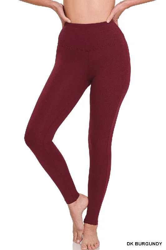 Cotton Wide Waist Leggings Trendy Fitness Leggings