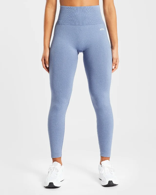 Empower Seamless Leggings - Blue Marl Fashionable Fitted Workout Leggings