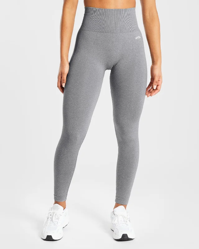 Empower Seamless Leggings - Grey Marl Stylish Sporty Performance Leggings