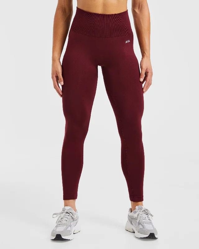 Empower Seamless Leggings - Red Wine Comfortable Full-Body Compression Leggings