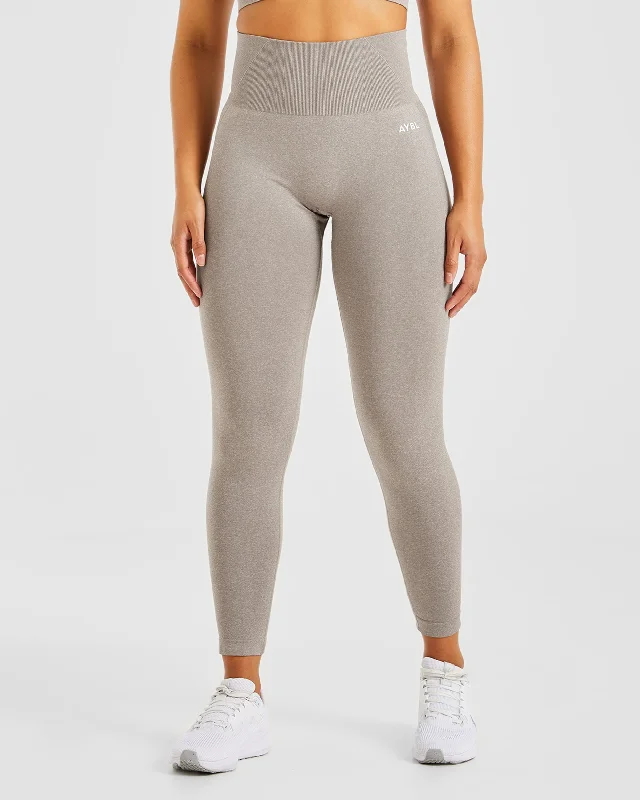 Empower Seamless Leggings - Taupe Marl Comfortable Leggings with Pockets