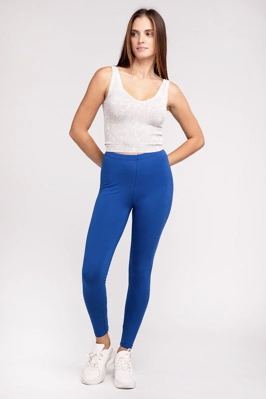 Premium Cotton Full-Length Leggings Trendy Black Mesh Leggings