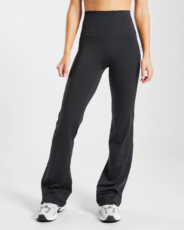 Sculpt Flared Leggings - Black Elegant Sheer Leggings