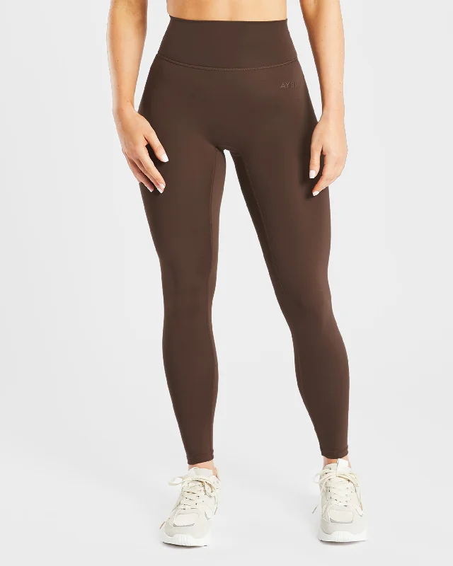 Staple Leggings - Brown Trendy High-Compression Leggings