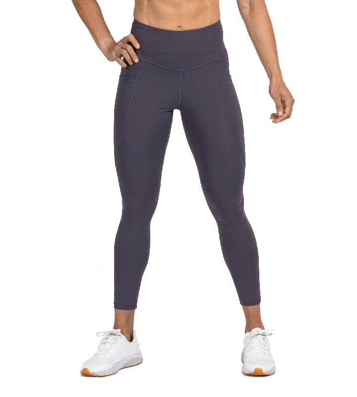 Utility Leggings - Gunmetal Grey Elegant Textured Leggings
