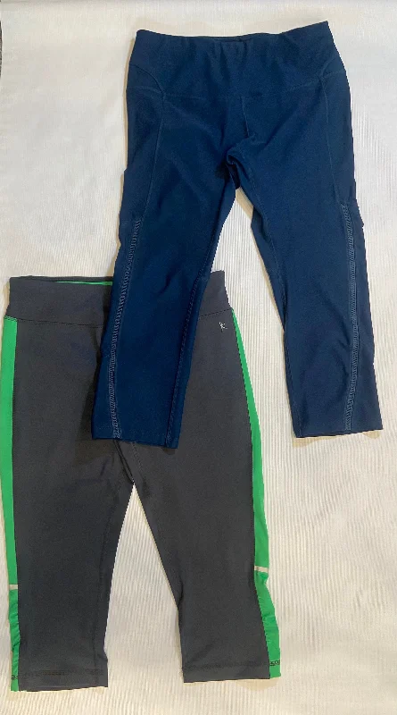 Lot of 3- Apana & Danskin Capri Athletic Leggings Women size Medium Trendy Leather-Look Workout Leggings