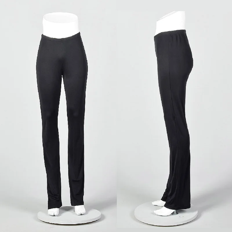 2010s Ann Demeulemeester Black Stretch Leggings Trendy Cold Weather Tights