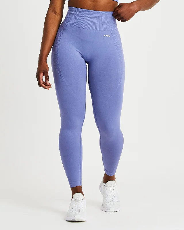 Balance V2 Seamless Leggings - Steel Blue Comfortable Wide-Band Leggings