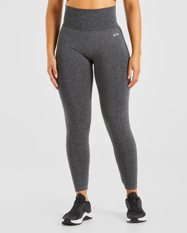 Empower Seamless Leggings - Black Marl Fashionable Minimal Active Leggings