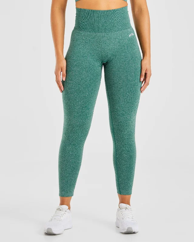 Empower Seamless Leggings - Forest Green Marl Fashionable Moisture-Wicking Leggings