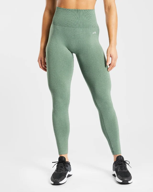 Empower Seamless Leggings - Olive Marl Comfortable Cold Weather Leggings