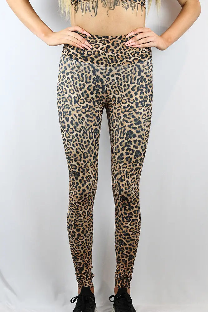 Leopard Print Sport Leggings Comfortable Printed Workout Leggings
