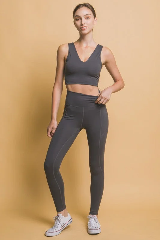 Love Tree High Waist Leggings with Side Pockets Chic Printed Yoga Pants