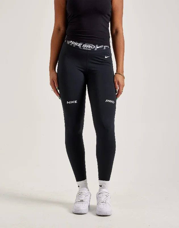 Nike Pro Mid-Rise Graphic Leggings Stylish Patterned Active Leggings