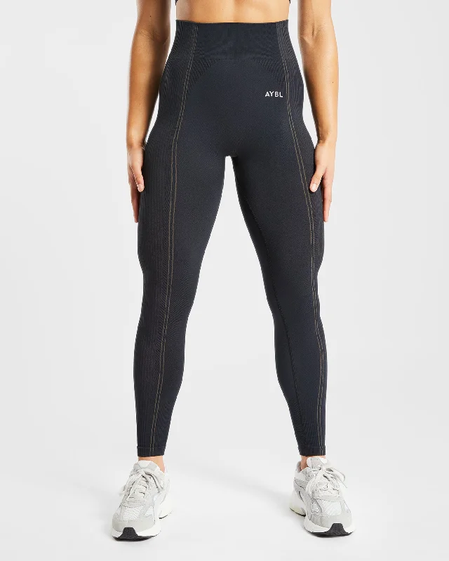 Reflex Seamless Leggings - Black Trendy Flared Leggings