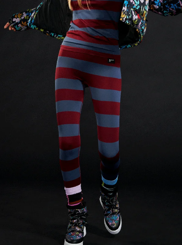 ROWLEY X ROXY Seamless Technical Base Layer Leggings - Insignia Blue Bico Stripes Trendy Tie-Dye Leggings