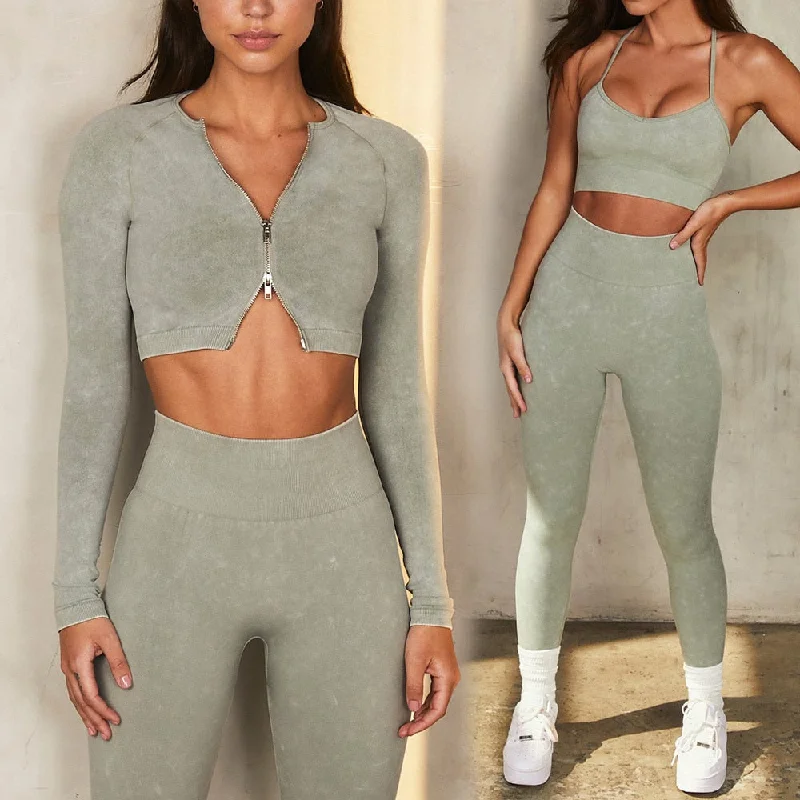 Yoganix Sport Set Women Seamless Yoga Set Sports Bra Long Sleeve Crop Top Sports Top Gym Leggings Yoga Shorts Workout Clothes For Women Fashionable Smooth Fit Leggings