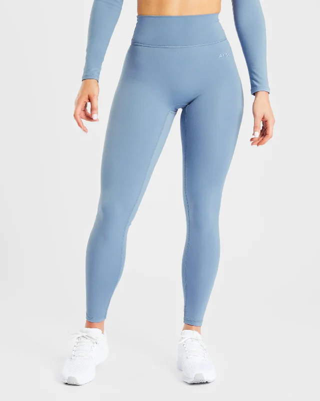 Staple Leggings - Slate Blue Trendy Full-Length Leggings
