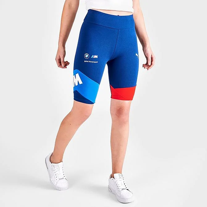 WOMEN PUMA BMW MOTORSPORT STATEMENT LEGGING SHORT Fashionable Fitted Workout Leggings