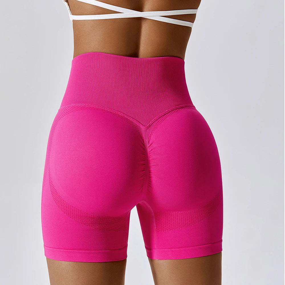Women Shorts Seamless Sports Shorts For Women Cycling Jogging Fitness High Waist Push Up Gym Shorts Leggings Women Yoga Clothing Stylish Stretch Pants Leggings