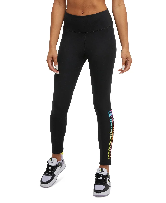Women's Script Logo-Graphic High-Rise Leggings Comfortable Compression Leggings