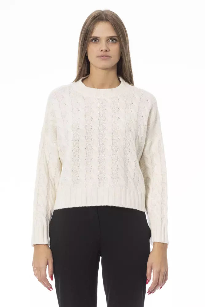Beige Cashmere Women Sweater Open Front Closed Front Wrap Front