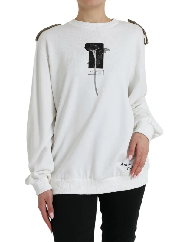 Chic Black and White Crew Neck Sweater Ribbed Striped Patterned