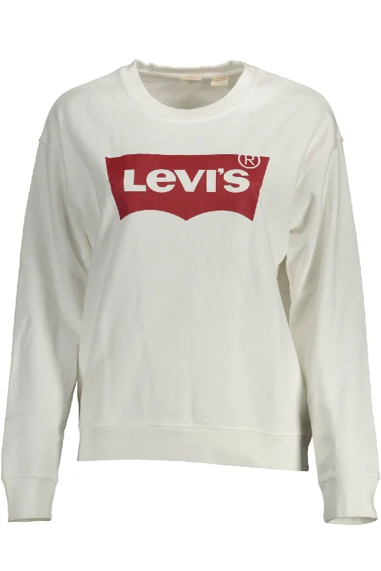 White Cotton Women Sweater Terry Blend Velvet Blend Canvas Blend