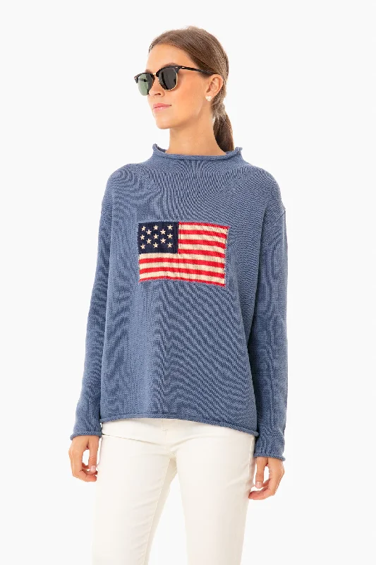 Denim Blue Americana Sweater Lightweight Heavyweight Midweight