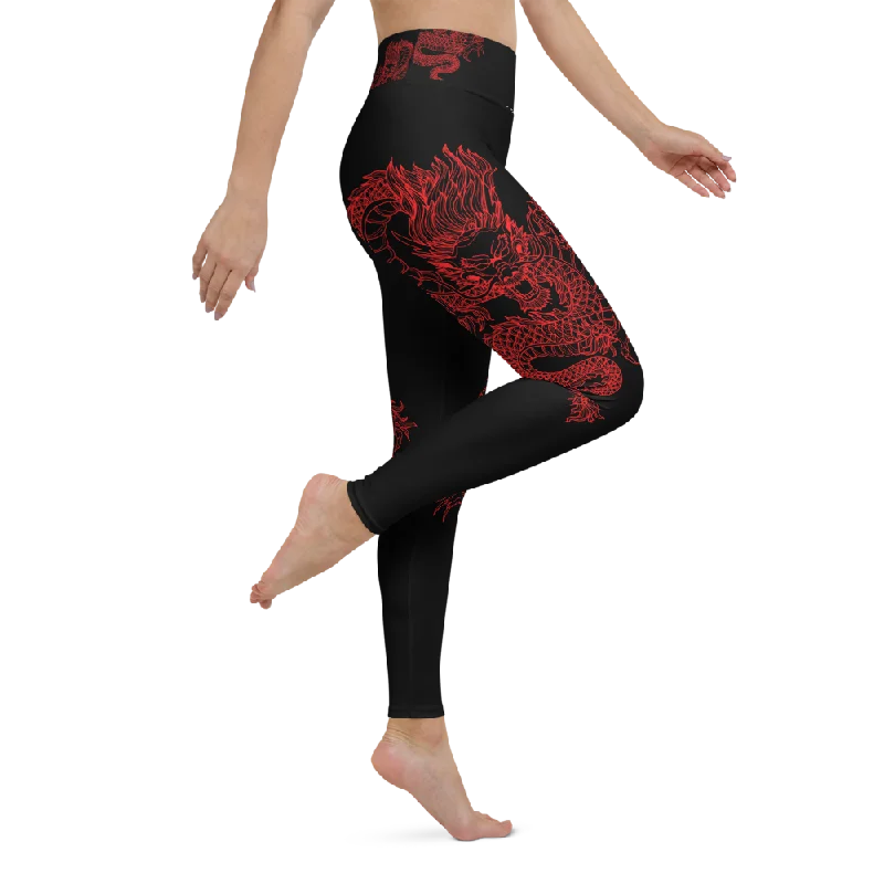 Double Dragon High Waist Womens Yoga Leggings Fashionable Sports Leggings