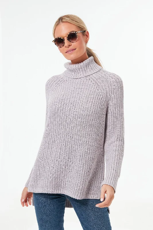 Dove Gray Shaker Turtleneck Sweater Long Sweater Short Sweater Cropped Sweater