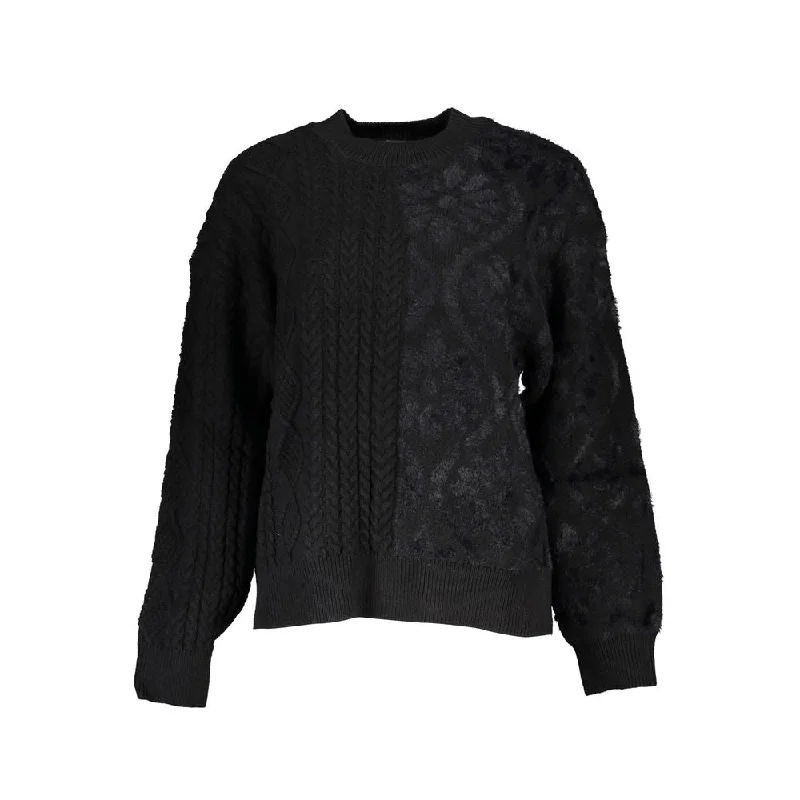 Elegant Turtleneck Sweater with Contrast Details Spandex Rayon Corduroy