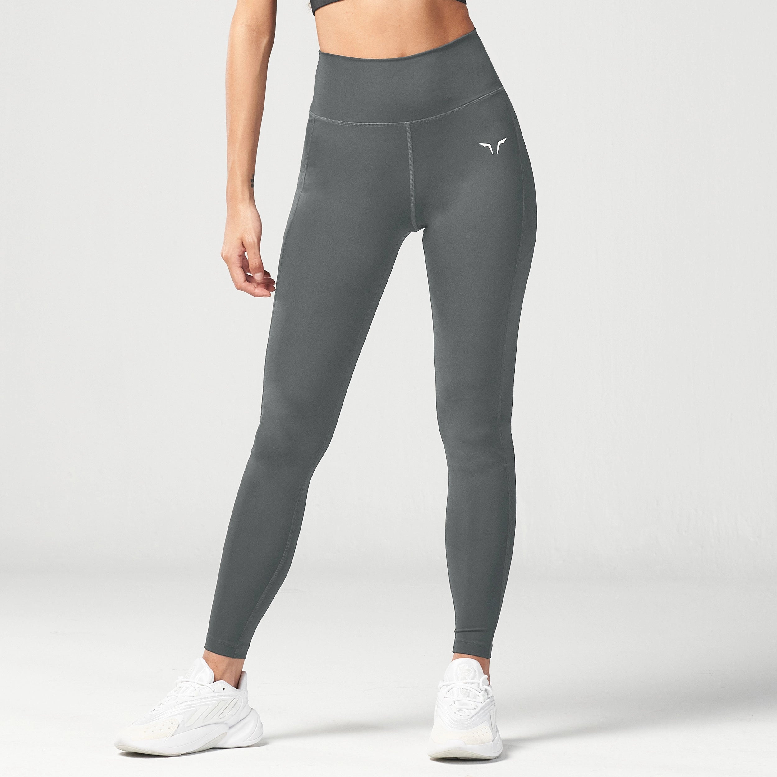 Essential High Waisted Leggings 27"  - Asphalt Stylish Sweatproof Leggings