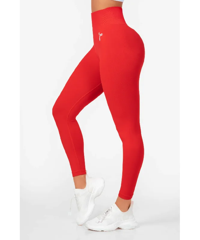 Famme Lunge Seamless Leggings Red Casual Sporty Leggings