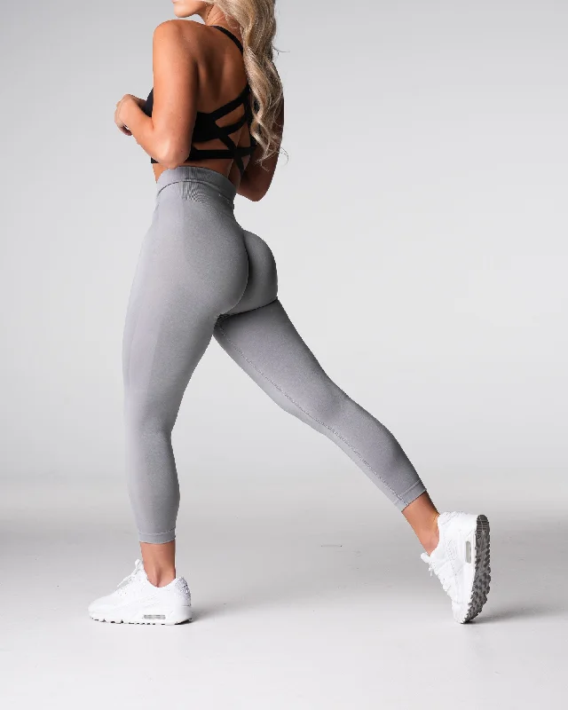 Grey Performance Seamless Leggings Elegant Casual Fit Leggings